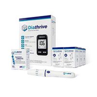 Reliable Diathrive Blood Sugar Test Kit & Blood Glucose Monitoring System – 4 Second Results! Glucometer/Glucose Meter Kit W/ 300 Glucose Test Strips – Lancing Device – 100 Lancets for Blood Testing