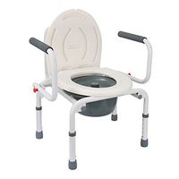 Commode Chairs,Carbon Steel handrails Thicker Steel Pipe PE Sitting Board Height Adjustable Lidded Non-Slip Environmental Protection The Elderly Pregnant Women Disabled White Balance Assist