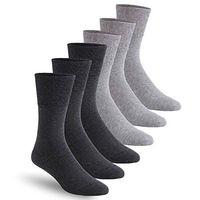 Ankle Diabetic Socks, Feelwe Warm Diabetic Socks For Women Diabetic Ankle Socks Diabetic Socks For Men Circulatory Non-Binding Crew Dress Socks Cotton Socks For Women 6 Pairs-Light Grey/Dark Grey M