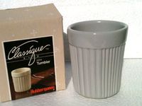 1960's Vintage Heavy Ceramic Tumbler Drinking Glass Classique Style Bath Decor (Color: Quick Silver)