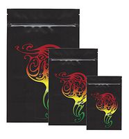 Smell Proof Bags by Cannaline - Rasta Lion Design (10, Medium)