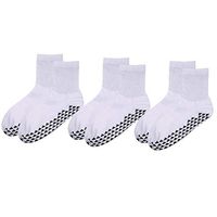 Non Skid Socks with Grips for Adults Elders Diabetic Hospital Socks Anti Slip Socks Slipper for Adults Men Women (diabeticwhtieb, L)