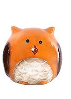 Ceramic Harvest Owl Scrubby Sponge Holder - Orange