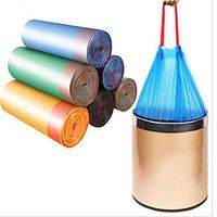 5 Rolls Classified garbage bag plastic bag， Extra Strong Rubbish Bags for Home, kitchen， home hotel ，Office, Car， portable close-up color bag