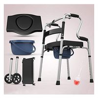 ZWJ-Rolling Walkers Auxiliary Walker Fracture aid Elderly armrest Height Adjustable (Color : Black, Size : #3)