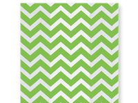 Small Green Chevron Zig Zag Striped 7x2x4" Cello Party Treat Food Snack Bags (10 ct)