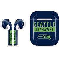 Skinit Decal Audio Skin for Apple AirPods with Wireless Charging Case - Officially Licensed NFL Seattle Seahawks Blue Performance Series Design