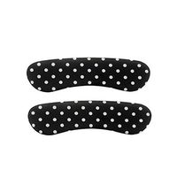 uxcell 1 Pair White Dots Black Gel Foot Cushion Insole Women High Heel Shoes Back Pad