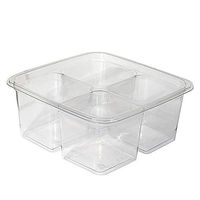 Fabri-Kal 9502405 S6-4 Clear 4-Comptartment 6 In. Container - 300 / CS