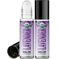 Lavender Roll On (Organic 2 Pack) Essential Oil Rollerball Pre-diluted with Glass Roller Ball, Fractionated Coconut Oil for Aromatherapy, Kids, Children, Adults Topical Skin Application - 10ml Bottle