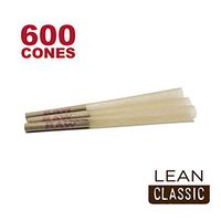 RAW 600 Classic Lean Hemp Cones - W Gallery Box - 109mm Pre Rolled Cones, 40mm Filter Tips, Pure Natural Brown Unbleached Unrefined Rolling Papers, Bulk Pack Bundle, Compare Elements 110mm
