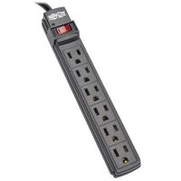 Tripp Lite 6 Outlet Power Strip NEMA 5-15R 6-ft Cord 5-15P Black Housing (PS66B)