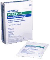 Kendall Healthcare Telfa Plus Barrier Island Composite Border Dressing 6" L x 7" W Size Sterile, Soft Nonwoven Backing, Super Absorbent, Non Adherent (Box of 25 Each)