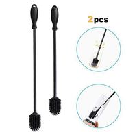 Silicone Bottle Cleaning Brush Set Bottle Cleaner Brush for Washing Water Bottle (Set of 2) (Black+Black)