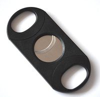 Cigar Cutter 64 Ring Gauge Double Guillotine Black w/ Stainless Steel Blades