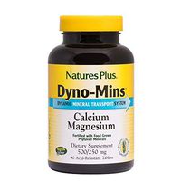 NaturesPlus Dyno Mins Calcium Magnesium - 90 Vegetarian Tablets - Enhanced Absorption Multi Mineral Supplement - Hypoallergenic, Gluten-Free - 45 Servings