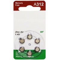 ZeniPower Mercury Free Size 312 Hearing Aid Batteries Neutral MF Card (120 Batteries)
