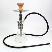 16.5'' Luxury Stainless Steel Arab Hookahs Set, 1 Hose Hookah Combo Kit Set, Hookah Smoke Bowl, Shisha Smoking Party Set with 1 Pro Lounge Hoses