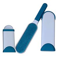 Reuseable Pet Fur Hair and Lint Remover; Double Sided; Self Cleaning Base with Extra Travel Size Remover