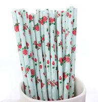 12 PC Light Floral Print Cake Pop Straws/Sticks - Custom Cakepop Straws from Bakell