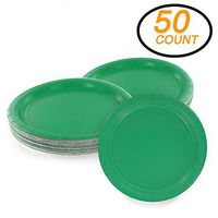 Amcrate Green Disposable Paper Party Plates 9" - Ideal for Weddings, Party’s, Birthdays, Dinners, Lunch’s. (Pack of 50)