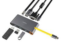 USB C Hub Thunderbolt 3 Hub Universal Laptop Docking Station with HDMI/VGA and Gigabit Ethernet, Power Delivery Up to 100W, 3 USB 3.0 Ports Type C Hub for Type-C Devices