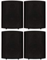 Theater Solutions TS425ODB Indoor or Outdoor Speakers Weatherproof Mountable Black 2 Pair Pack