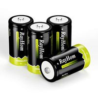 RayHom Rechargeable D Batteries 4Pack - 1.2V 10,000mAh Ni-MH High Capacity High Rate D Cell Size Battery with Box (4 Pack)