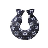Simple Small U-Type 1.6 L Hot Water Bottle with Fabric Cover - Dark Grey (Snowflake)