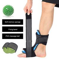 Plantar Fasciitis Night Splint Foot Orthotic Supports Kits - Adjustable Elastic Strap Plantar Fasciitis Braces + Spiky Massage Ball + Arch Supports (2 PCS) for Relieve Planter Fascitis Pain, Foot Spra