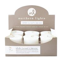 Northern Lights Candles Fragrance Palette 6Pc Votive Box, White Currant & Jasmine