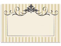 50ct. Blank Florist Enclosure Cards Small Tags"Elegant Flourish Striped Border" - Variety Design Birthday Anniversary Special Occasion Gift Party Favor