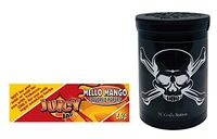 Herb Airtight Container Fresh Kettle with Juicy Jay's Mello Mango 1.25 Flavored Hemp Rolling Papers 1 Count DC Crafts Nation- Jolly Roger