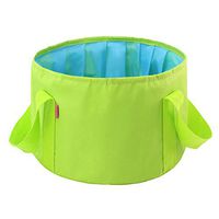 Fieans Outdoor Folding Wash Basin Lightweight Camping Hiking Water Bucket Collapsible Travel Water Container Pail - Green