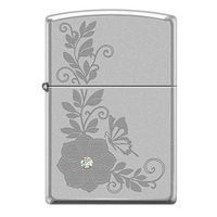Zippo Engraved Flower and Butterfly with Swarovski Crystal Lighter