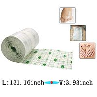 Zinnor Transparent Tape,Waterproof Stretch Adhesive Tape, Adhesive Film Roll, Wound Dressing Fixer Plaster Stretch Fixation Tape Bandage (Width-3.94 inch x Length-131.16inch)