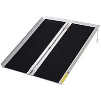 HOMCOM Lightweight Aluminum Portable Skidproof PVC Carpeted Folding Wheelchair Ramp, 3'