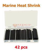 42 Piece Marine Heat Shrink Tubing Assortment Tubing Black Heat Shrink Wire Wrap Sleeving Wrap Cable Wire Tubing Electrical Connection Cable 3:1 Ratio Waterproof Electrical Wire Super-Deals-Shop