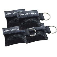 10PCS CPR Life Key Face Shield Mask Keychain Rescue for First aid Training Kit Black