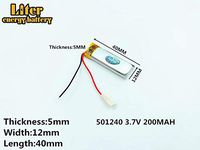 3.7V 200mAh 501240 Lithium Polymer Ion Rechargeable Battery Lithium Polymer Li-Po Battery for MP4 GPS MP3 Bluetooth Stereo DIY Gift