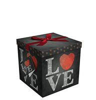 Gift Box 6x6x6 Amrita Love Pop up in Seconds comes with Decorative Ribbon mounted on the lid A Gift Tag and Tissue Paper - No Glue or Tape Required