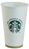 Starbucks White Disposable Hot Paper Cup, 16 Ounce, 50 Pack