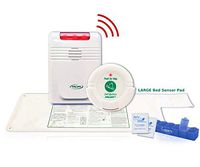 Smart Caregiver Wireless Bed Alarm System with Nurse Call Button - Cordless Weight Sensing Bed Alarm Pad (20” x 30”), Remote Alert Monitor, Nurse Call Button, 10 Cleaning Wipes and Liberty Pill Box