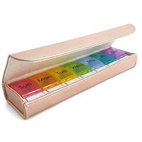 Weekly Pill Case Organizer + PU Leather Case (Avoid Pill Deterioration) - Portable Travel Prescription & Medication Pill Case - BPA Free - 7 Day Pill Box & Large Compartments