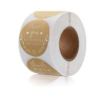 2 inch Thank You for Supporting My Small Business Labels, Custom Sticker, Round Kraft Stickers for Bakeries, Crafters & Small Business Owners, 500 Labels Per Roll