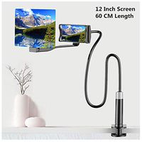 3D HD Mobile Phone Screen Magnifier Amplifier Movie Video Cell Phone Enlarger Screen iPhone Projector for iPhone & Android Smartphone Accessories,360° Rotation Adjust Phone Holder (Black, 12 inch)