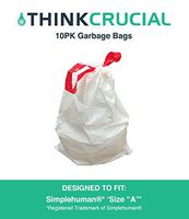 Think Crucial 10PK Durable Garbage Bags Fit Simplehuman® Size A, 4.5L / 1.2 Gallon
