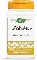 Nature's Way Premium Quality Acetyl L-Carnitine 500 mg Potency, 60 Vegetarian Capsules, Pack of 2