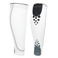 Colorido 1 Pc Unisex Sport Elastic Compression Anti-slip Calf Leg Brace Support Sleeve size L (White)