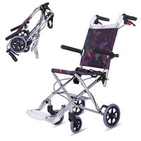 Oceanindw Foldable Wheelchair - Lightweight Aluminium Frame Weighs only 7kg, Tight Indoor and Outdoor Portable Transit Travel Chair, Puncture Proof Tyres and Flip up arm Rests